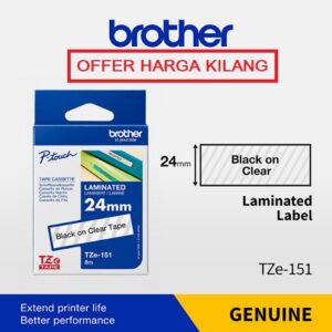 TAPE 24MM TZE-151 BLACK ON WHITE